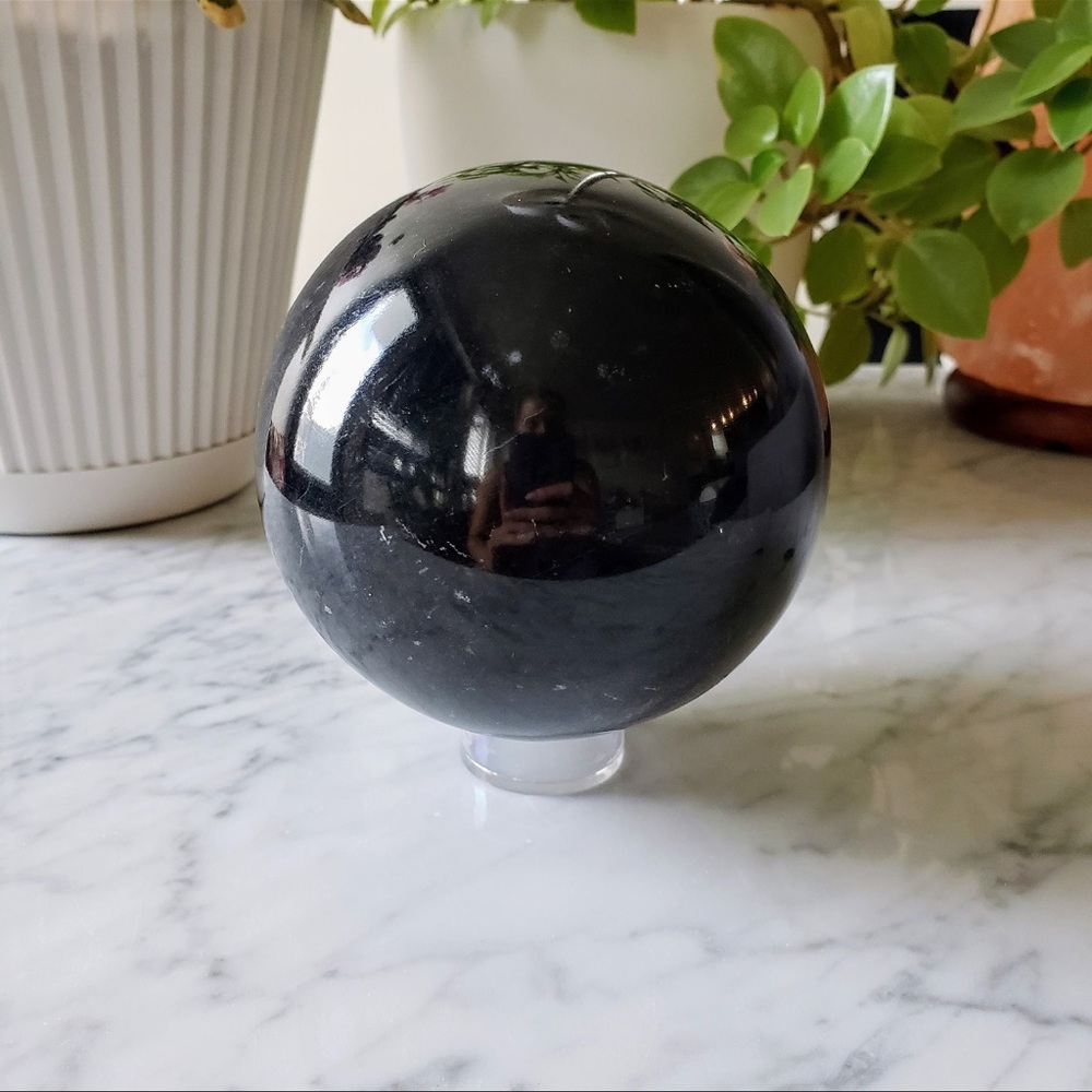 XL onyx crystal ball with wooden stand